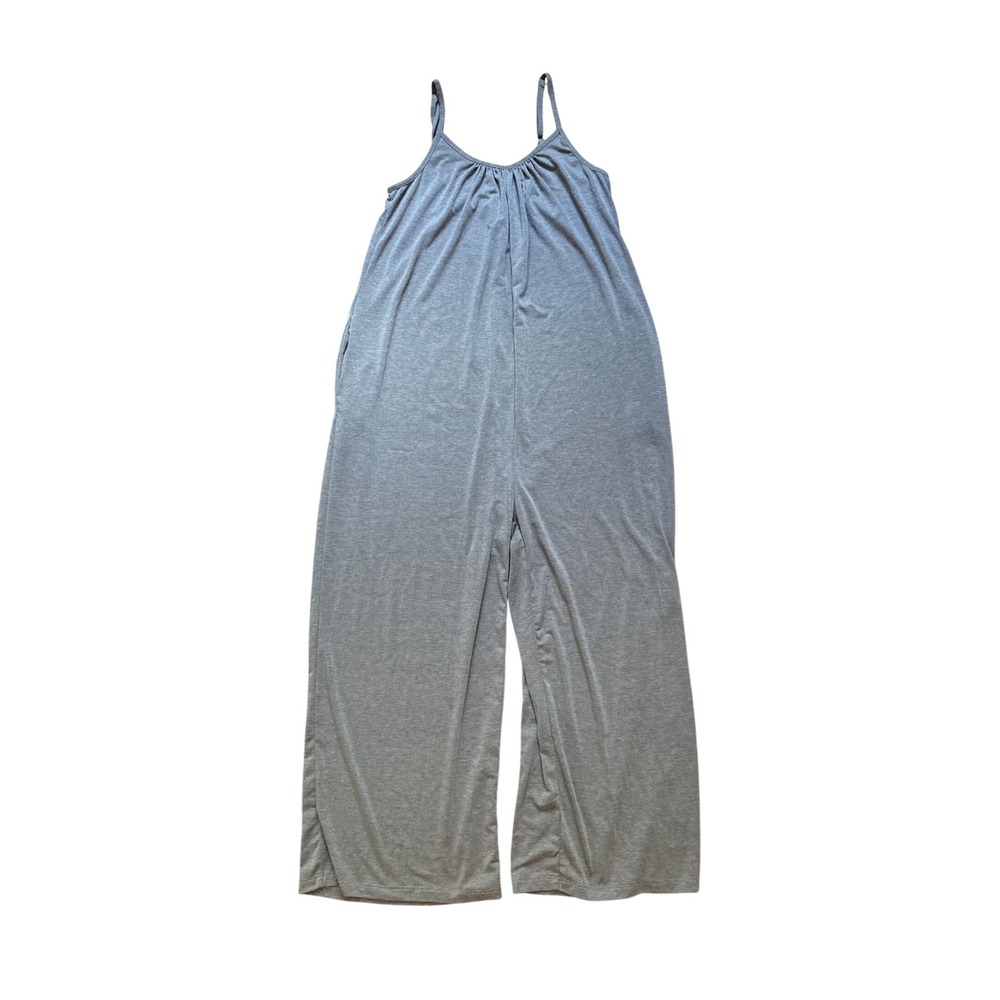 Jumpsuit Women Gray Wide Leg Boho Spaghetti Strap SIZE M